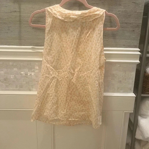 J. Crew sleeveless ruffle animal print tank top peach white 6 leopard print - Picture 9 of 11